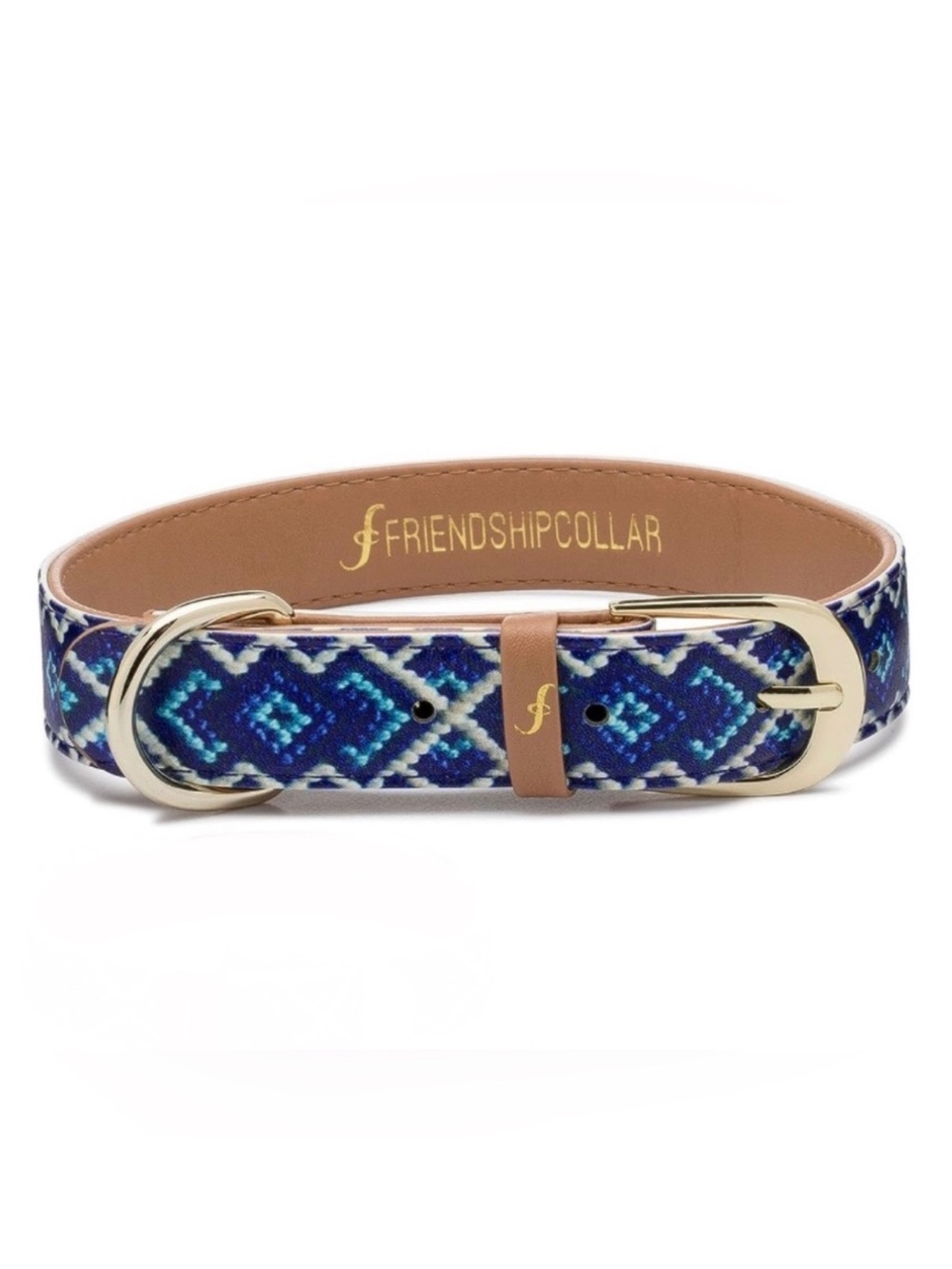 Friendship Mucky Pup Blue Diamond Leather Collar Dog Collar